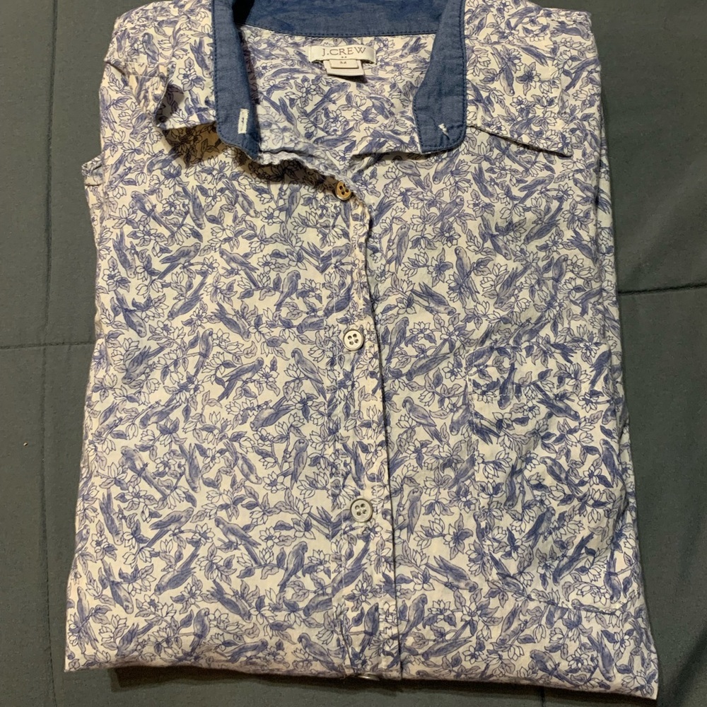 J.Crew long sleeve bird button shirt